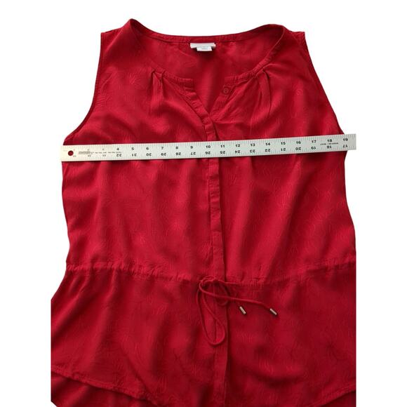 Liz Claiborne Liz Red Sleeveless Button Up Top Size Large - Picture 5 of 6